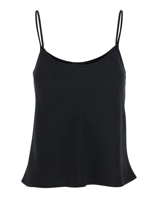 Le Plain Black Top With Spaghetti Straps