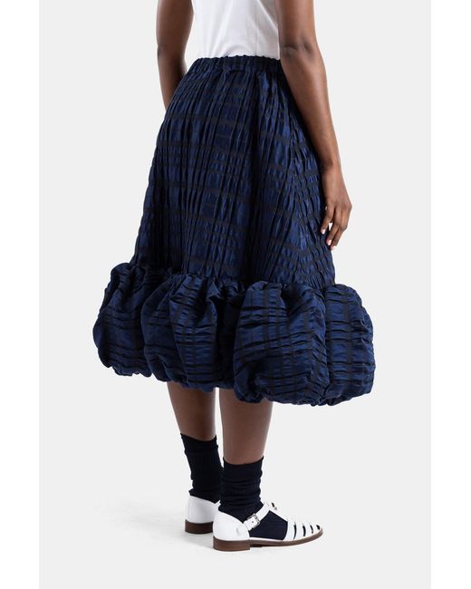 Noir Kei Ninomiya Blue Mid-Length Skirt With Volume