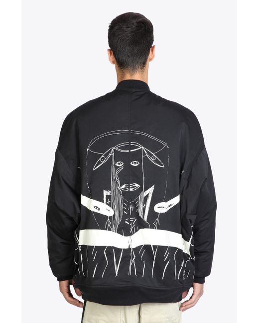 Rick Owens DRKSHDW Jumbo Flight Black Nylon Bomber Jacket With ...