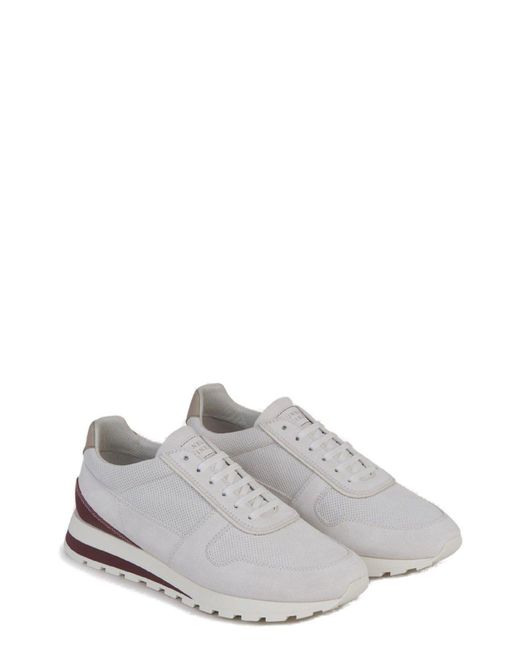 Brunello Cucinelli White Runner Suede Low-top Trainers 9. for men