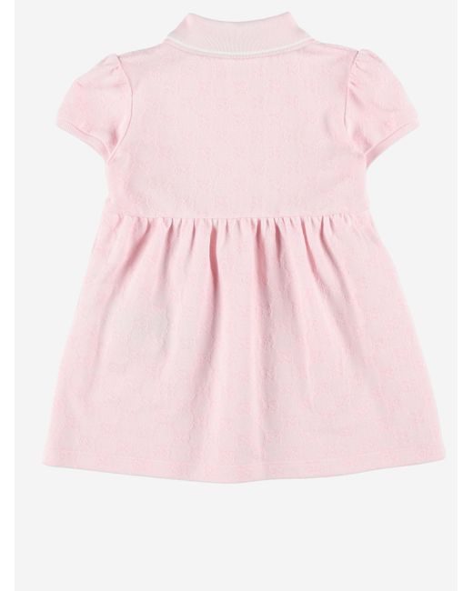 Gucci Pink Cotton Dress With Classic Collar