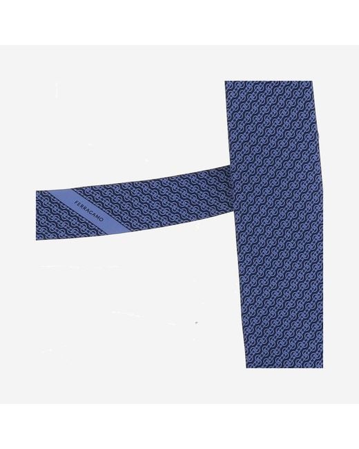 Ferragamo Blue Silk Tie Ties & Bow for men