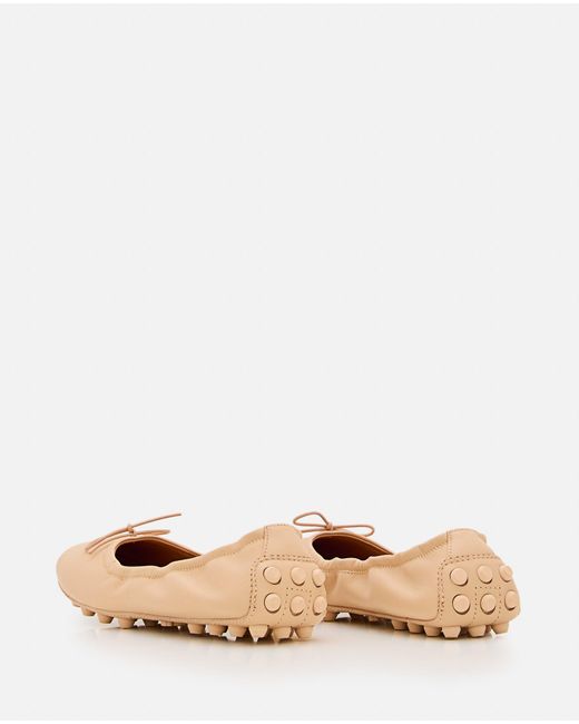 Tod's Natural Gommino Leather Ballet Flats