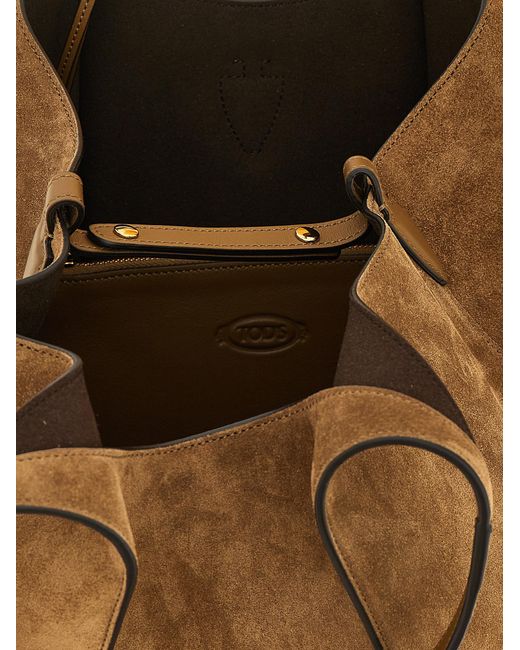 Tod's Brown Calfskin Tote Bag