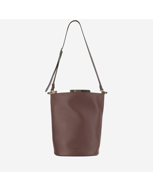 Tod's Brown Small Leather Bucket Bag Calfskin Handbags
