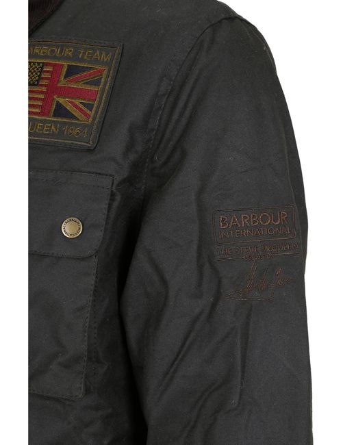 Barbour Black Button Jacket Cotton Down for men