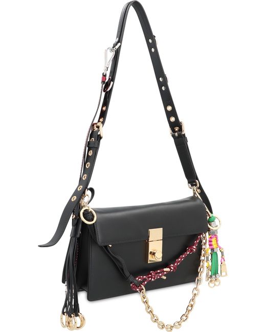 Prada Black Leather Shoulder Bag Soft Sound Calf