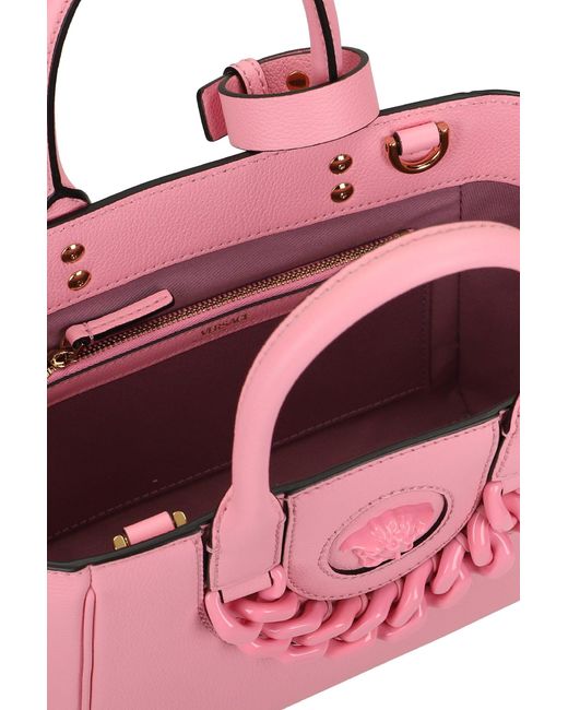 Icon leather tote Versace Pink in Leather - 21157519