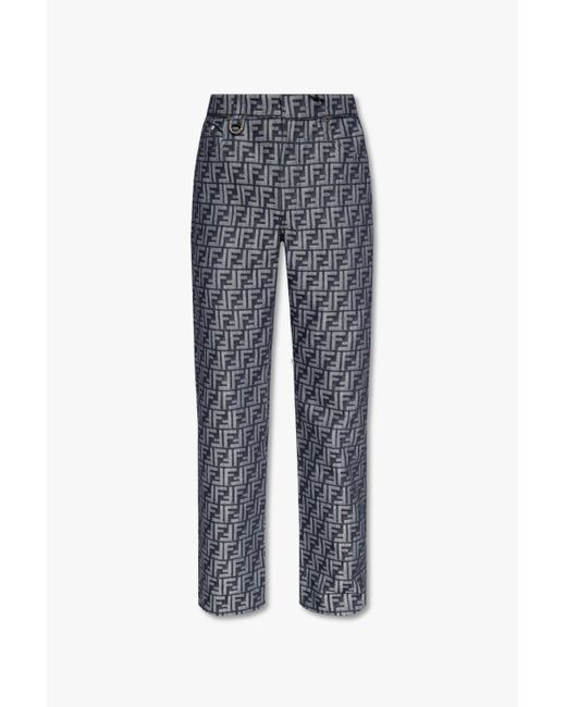 Fendi Jeans With Monogram in Blue for Men