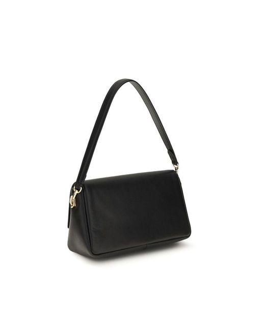 Tory Burch Black Calf Leather Bos Taurus Shoulder Bag