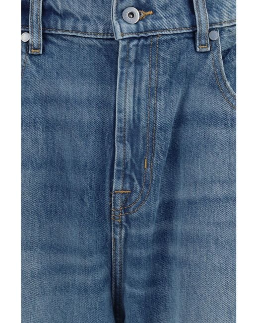 7 For All Mankind Blue Wide-Leg Jeans Cotton for men