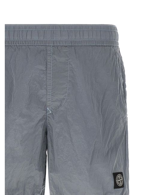 Stone Island Gray Polyamide Swim Shorts for men