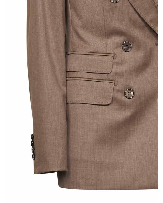 Max Mara Brown Hazelnut Twill Mxmcupola Double-Breasted Blazer