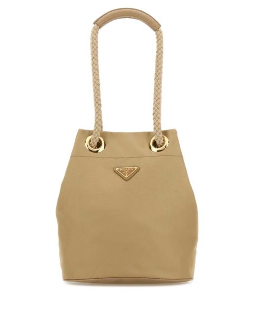 Prada Natural Sand Re-Nylon Mariner Bucket Bag