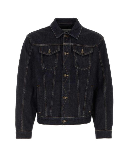 Alexander McQueen Black Button-Up Denim Jacket for men