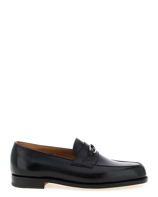 John Lobb Black 'Lopez Ring' Loafers for men