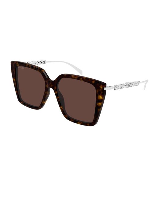 Gucci Brown Gg1967S Linea Emblem Sunglasses