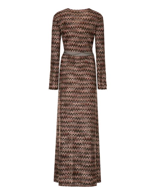M Missoni Brown Knitted Long Dress