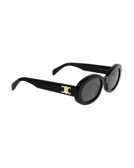 Céline Black Oval Frame Sunglasses