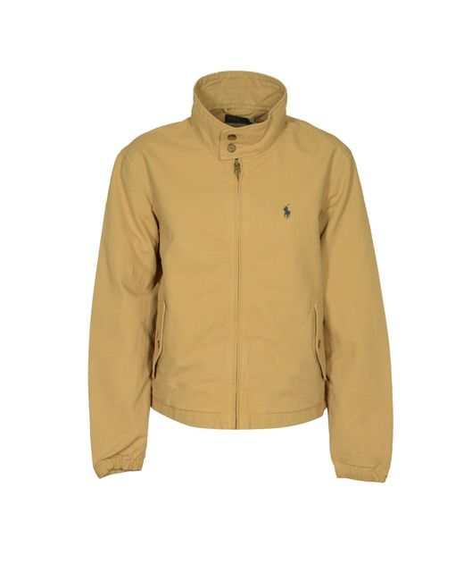 Polo Ralph Lauren Yellow High-Neck Logo Embroidered Jacket
