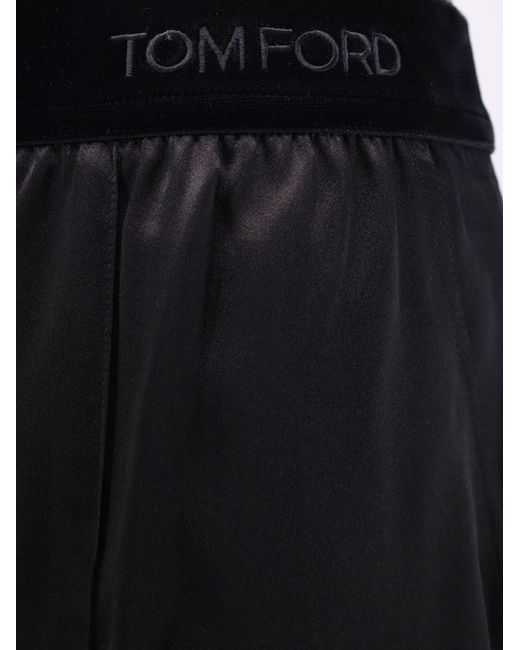 Tom Ford Black Stretch Satin Trousers