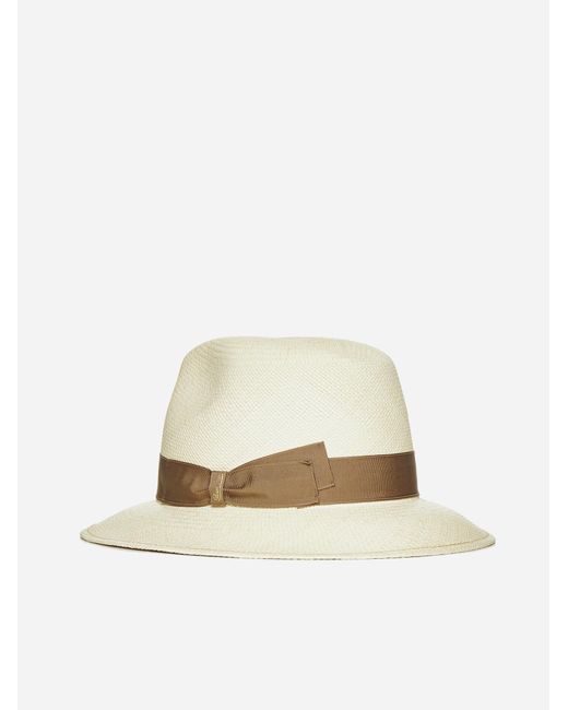 Borsalino White Quito Mid Brim Panama Hat for men