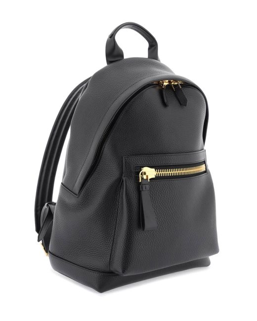 Tom Ford Black Grained Leather 'buckley' Backpack for men