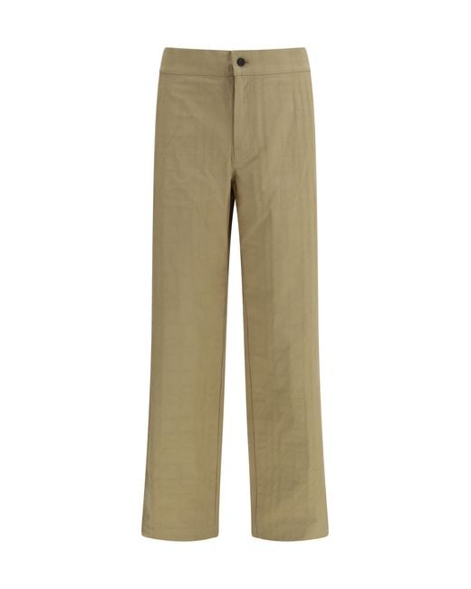 Burberry Green Textured Check Cotton Pants for men