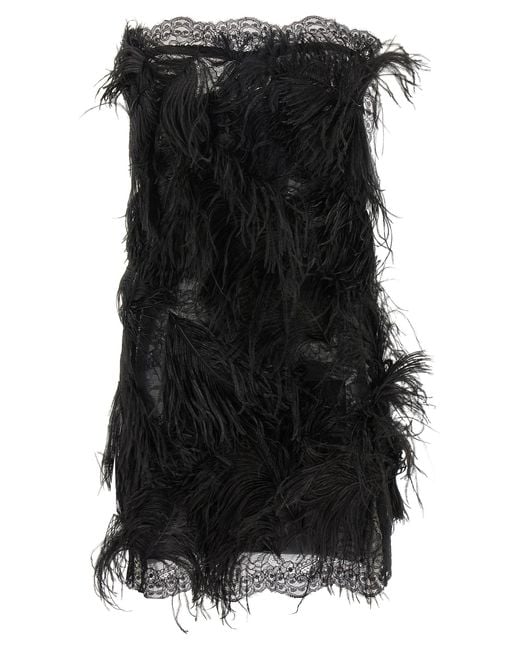 The Attico Black Polyamide Short Dress