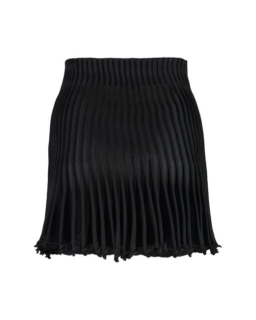 Alaïa Black Pleated Knitted Skirt