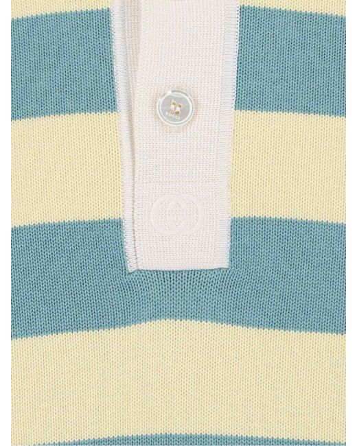 Gucci Blue Striped Polo Shirt for men
