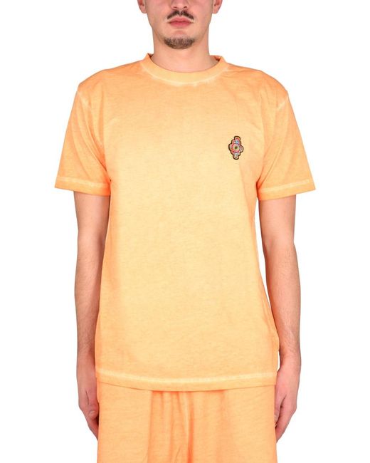 Marcelo Burlon Orange Sunset Cross Regular T-Shirt Cotton T-Shirts for men