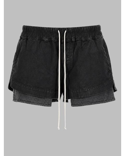Rick Owens Black Shorts Fog Boxers Cotton