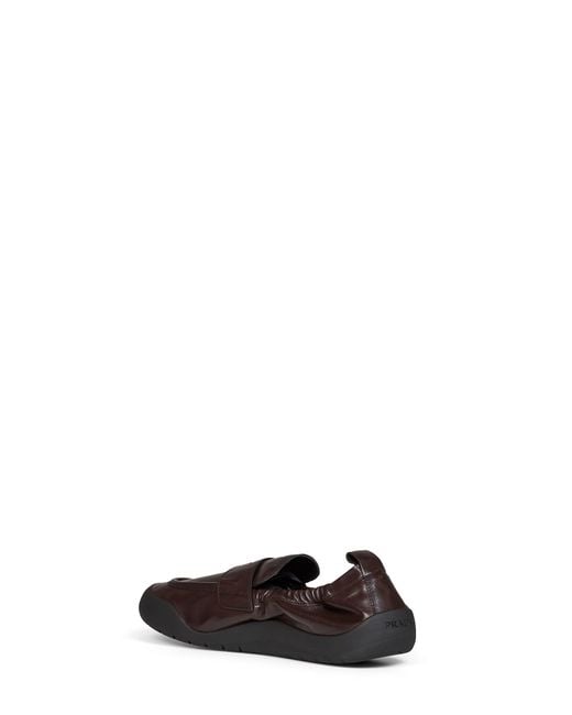 Prada White Loafers Speedrock Dark Leather for men