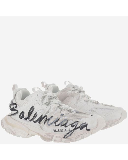 Balenciaga Metallic Sneakers Track Signature Polyurethane Trainers