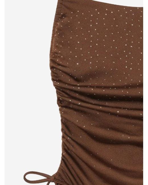 Mc2 Saint Barth Brown One-Piece Swimsuit With Side Ties, Polyamide Swimwear