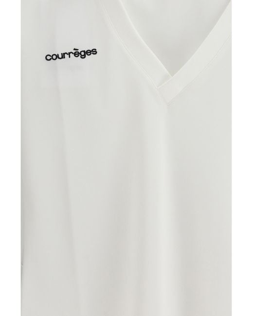 Courreges White Cotton Logo Polo Shirts