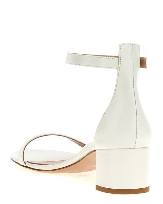 Gianvito Rossi White Leather Flat Sandals