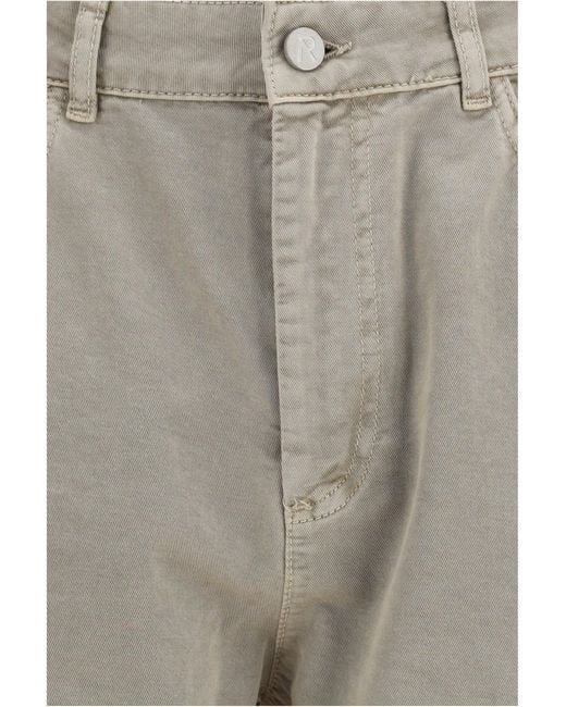 Represent White Cotton Cargo Shorts Bermuda for men