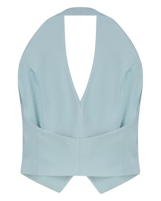 Pinko Blue Vest Moretta Viscose Blazers