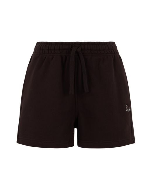 Maison Kitsuné Black Shorts Cotton