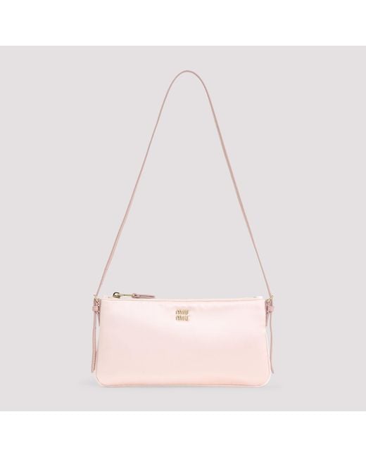 Miu Miu Pink Logo-Lettering Bag