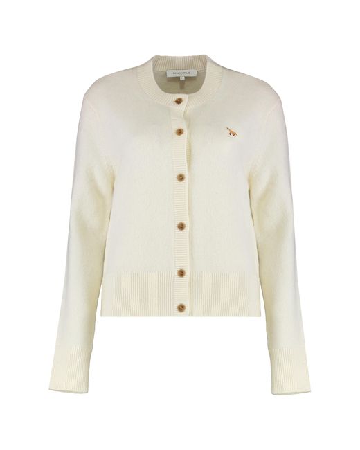 Maison Kitsuné Natural Cardigan Merino Wool Cardigans