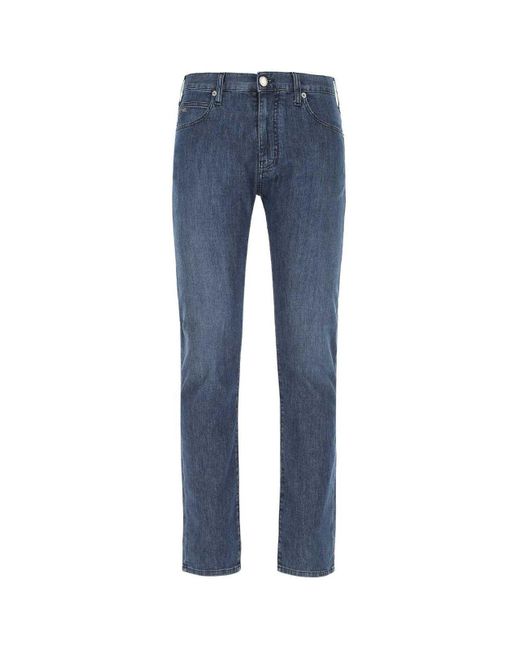 Emporio Armani Blue Stretch Denim Jeans for men