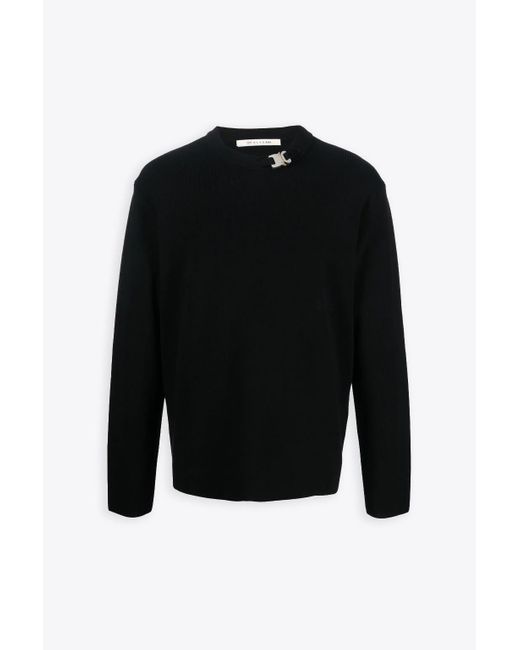 1017 ALYX 9SM Buckle Crewneck Sweater Black Sweater With Metal