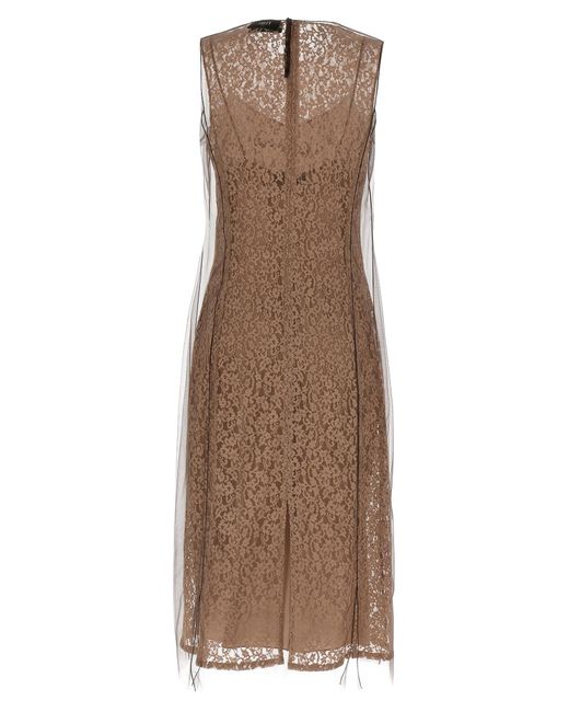 Fendi Brown Floral Lace Dress