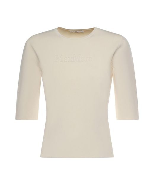 Max Mara White Sweaters Viscose