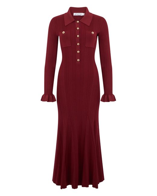 Self-Portrait Red Long Dress Viscose
