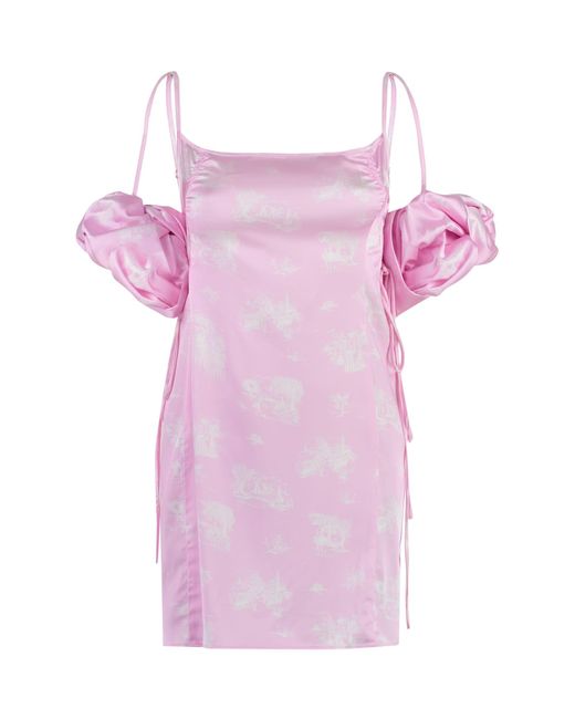 Jacquemus Pink Chou Satin Dress