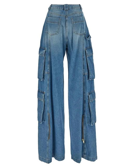 Elisabetta Franchi Blue Cargo Jeans